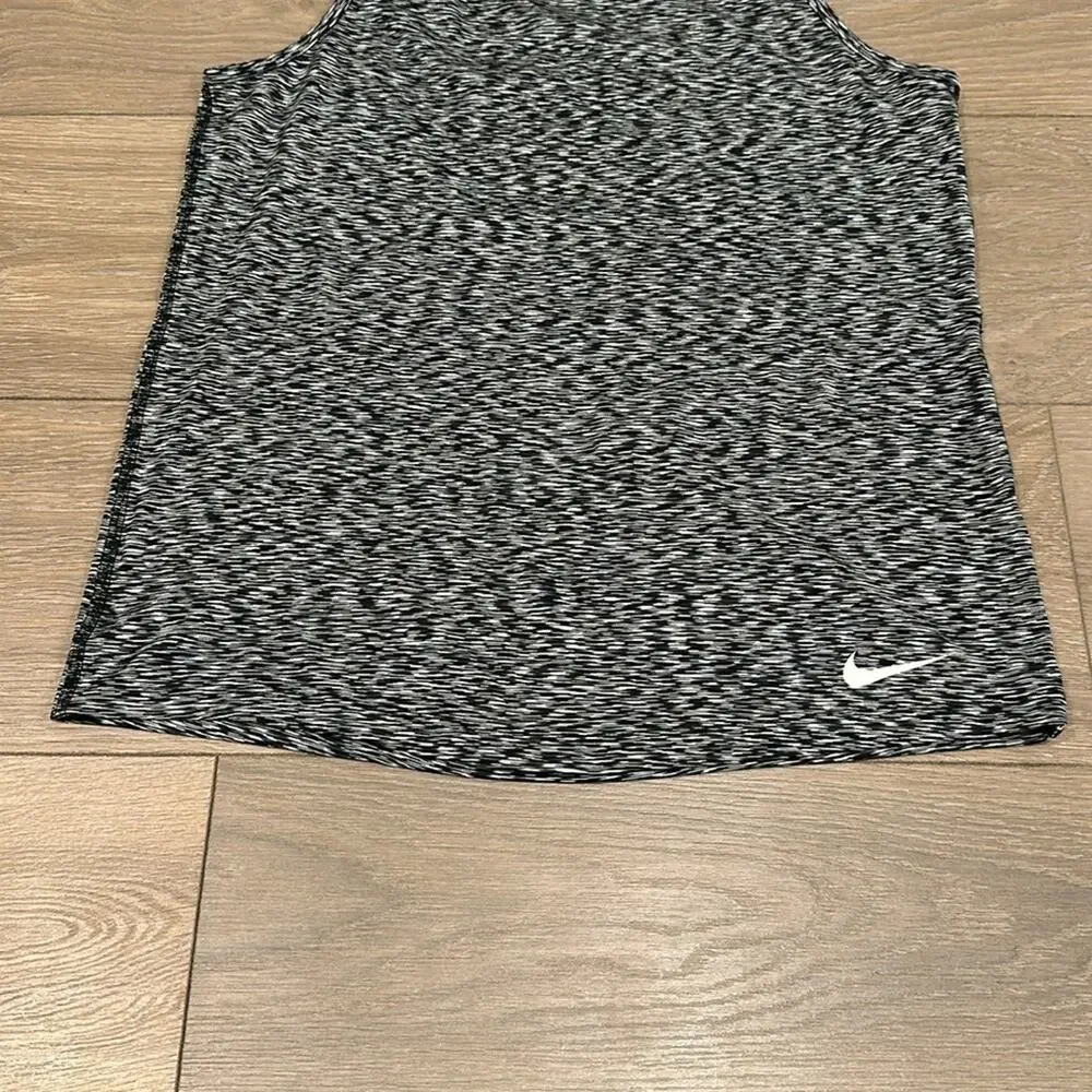 NIKE Black White Blue Blur Abstract Buttery Soft Active‎ Workout Gym Tank Top S